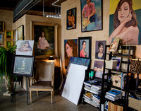 In the artists' studio